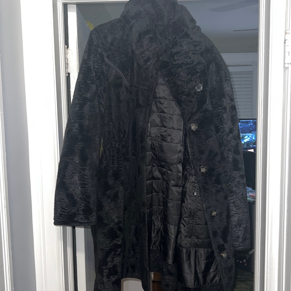 Black Reversible Plus Size Jacket